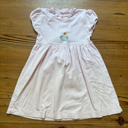 Light pink Noah's Arch embroidered short sleeve pima cotton girls dress SIZE 4