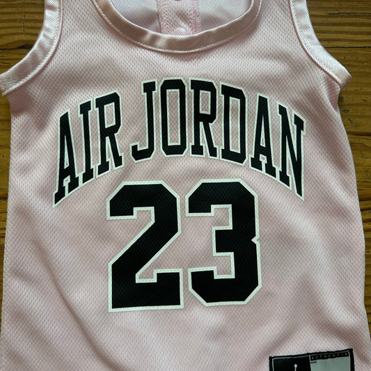 Jordan Air Jordan 23 pink graphic jersey romper one piece SIZE NB