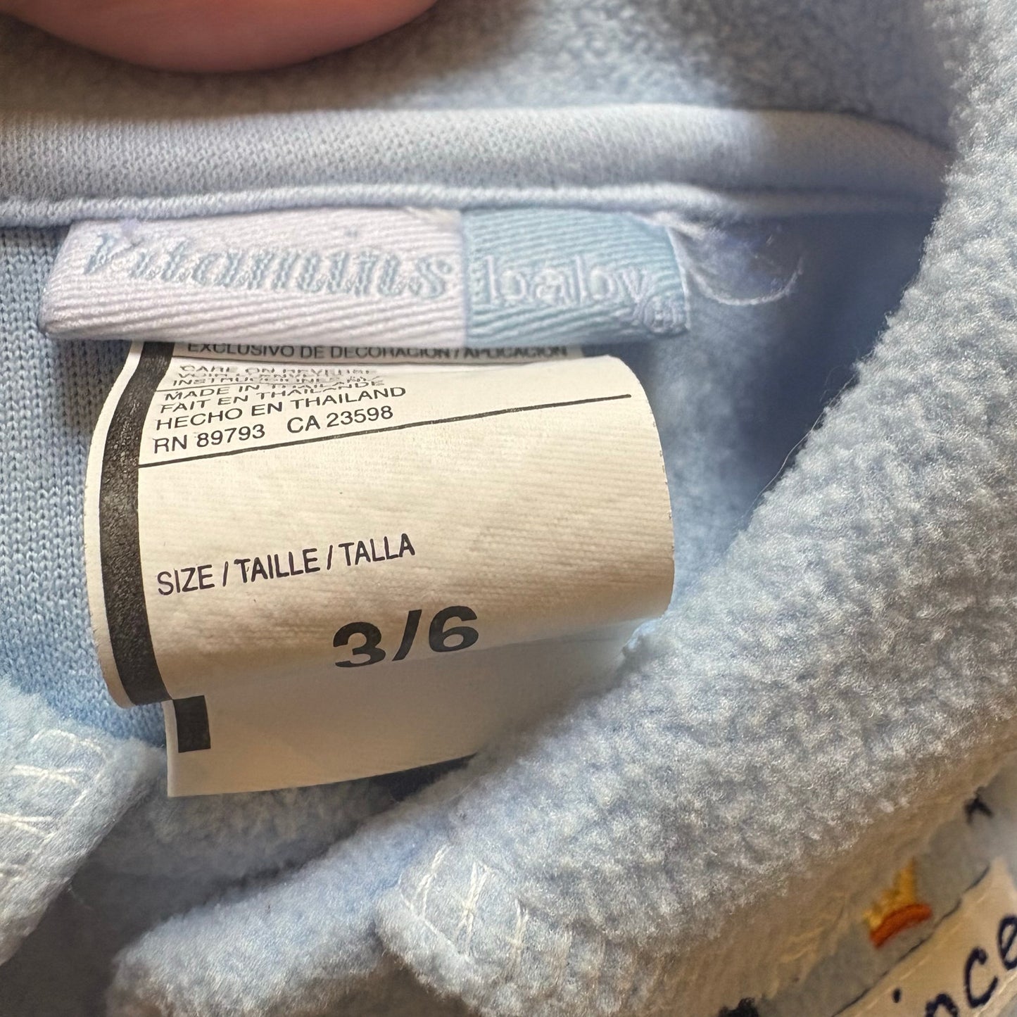 Vitamins Baby blue fleece Little Prince embroidered snap up sweater SIZE 3-6M