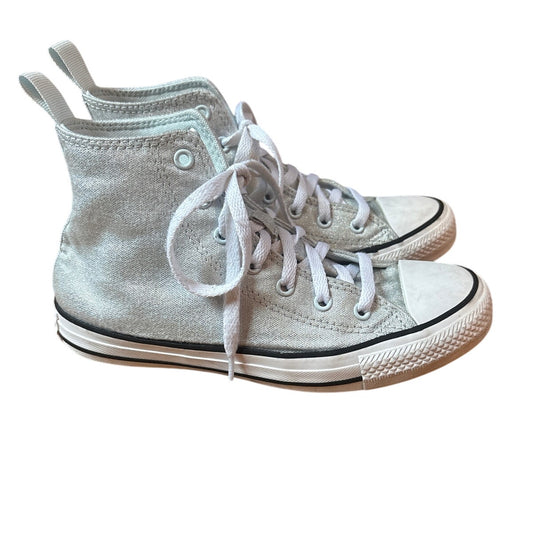 Converse All Star Chuck Taylor silver metallic high top youth sneakers SIZE 5