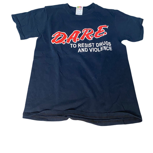 Fruit of the Loom vintage black DARE short sleeve youth shirt SIZE S