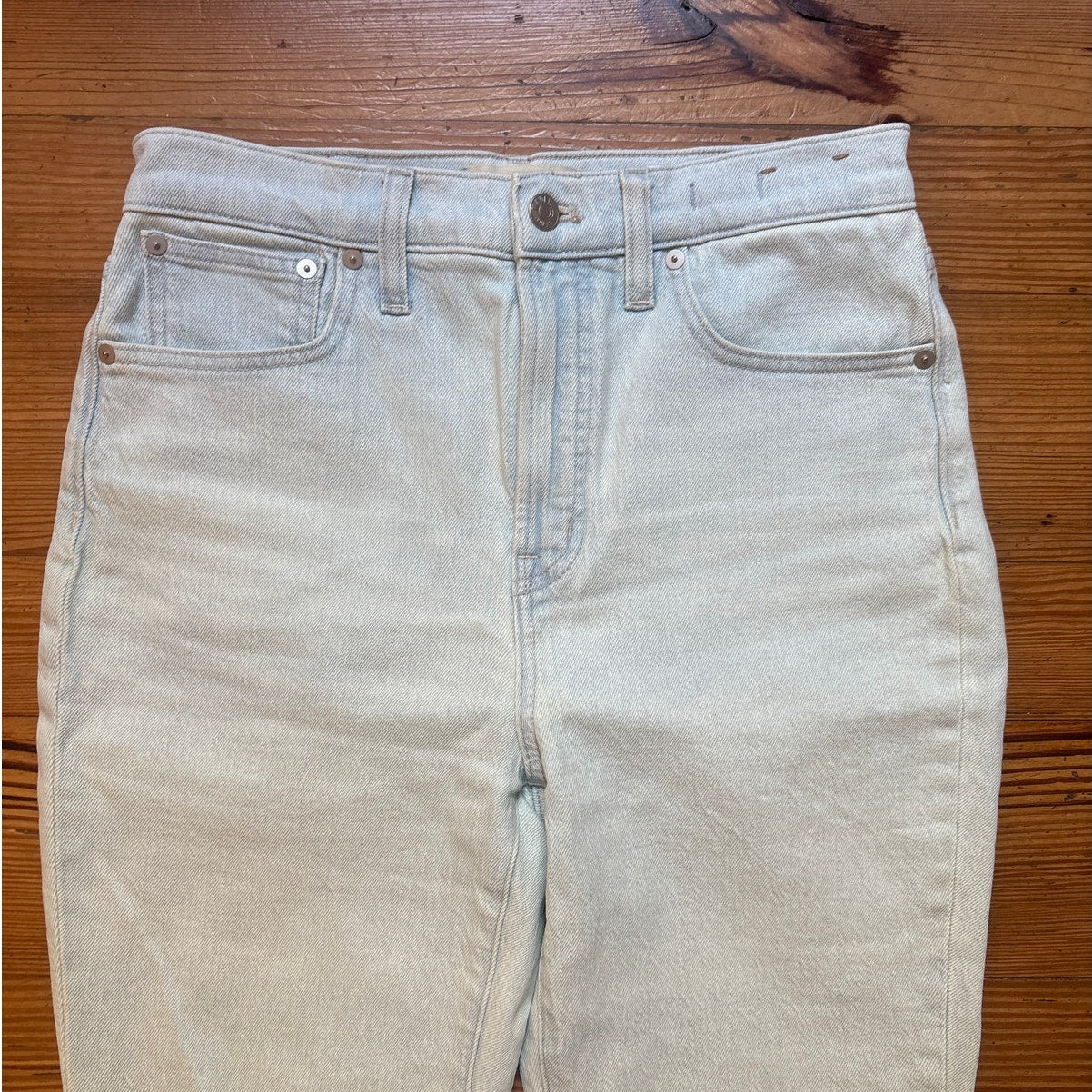 Madewell light wash denim perfect vintage high rise straight leg jeans SIZE 27