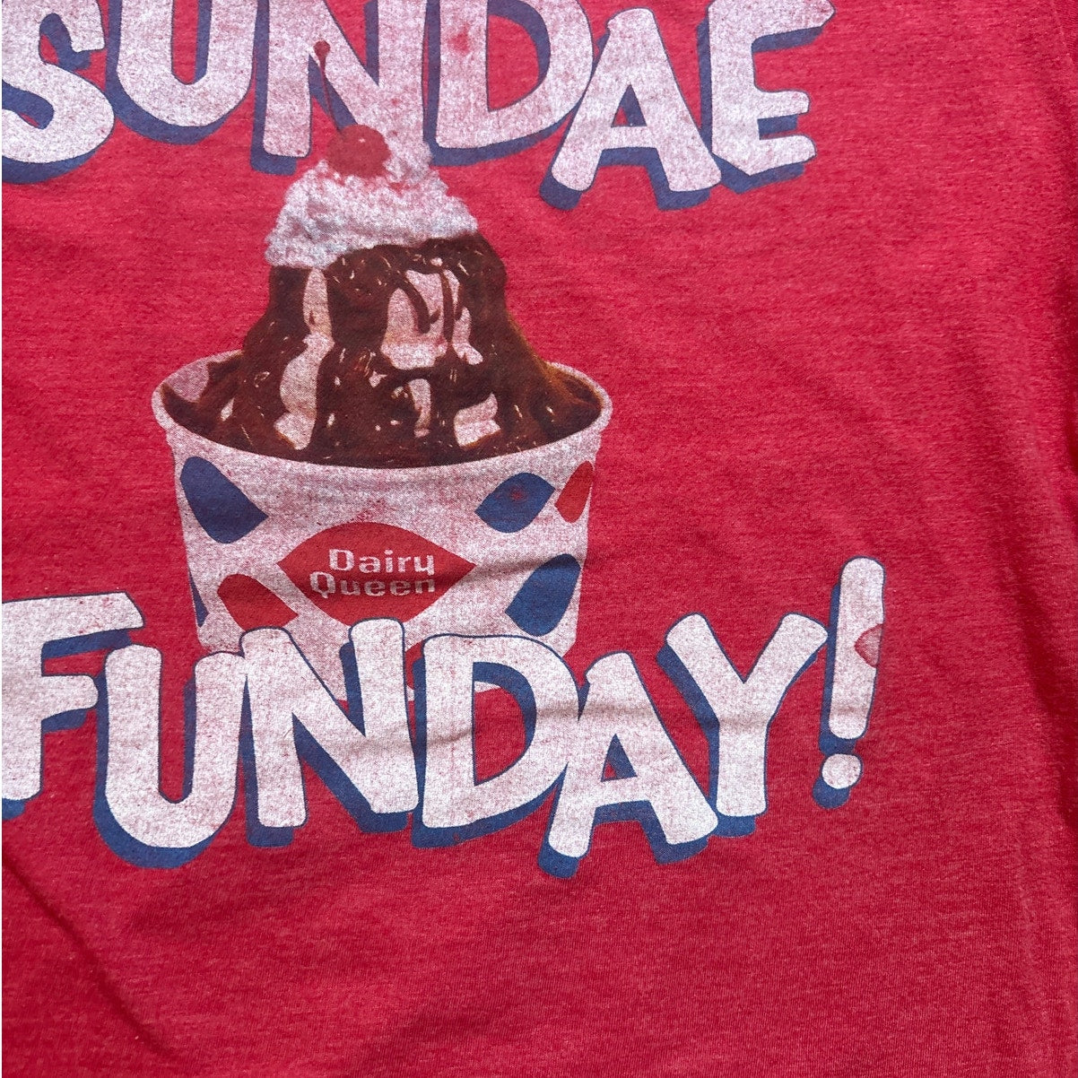 TNT Dairy Queen Sundae Funday ice cream red short sleeve shirt SIZE L