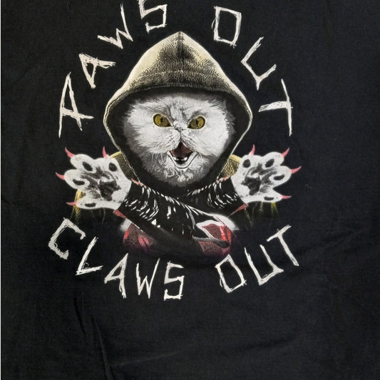 WWE Paws Out Claws Out Natty Cat black short sleeve shirt SIZE XXL