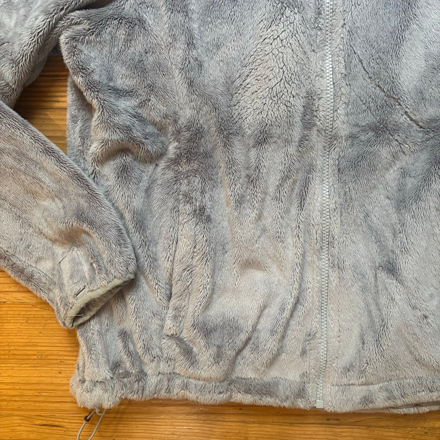 The North Face light gray fleece full zip womens sweater SIZE L
