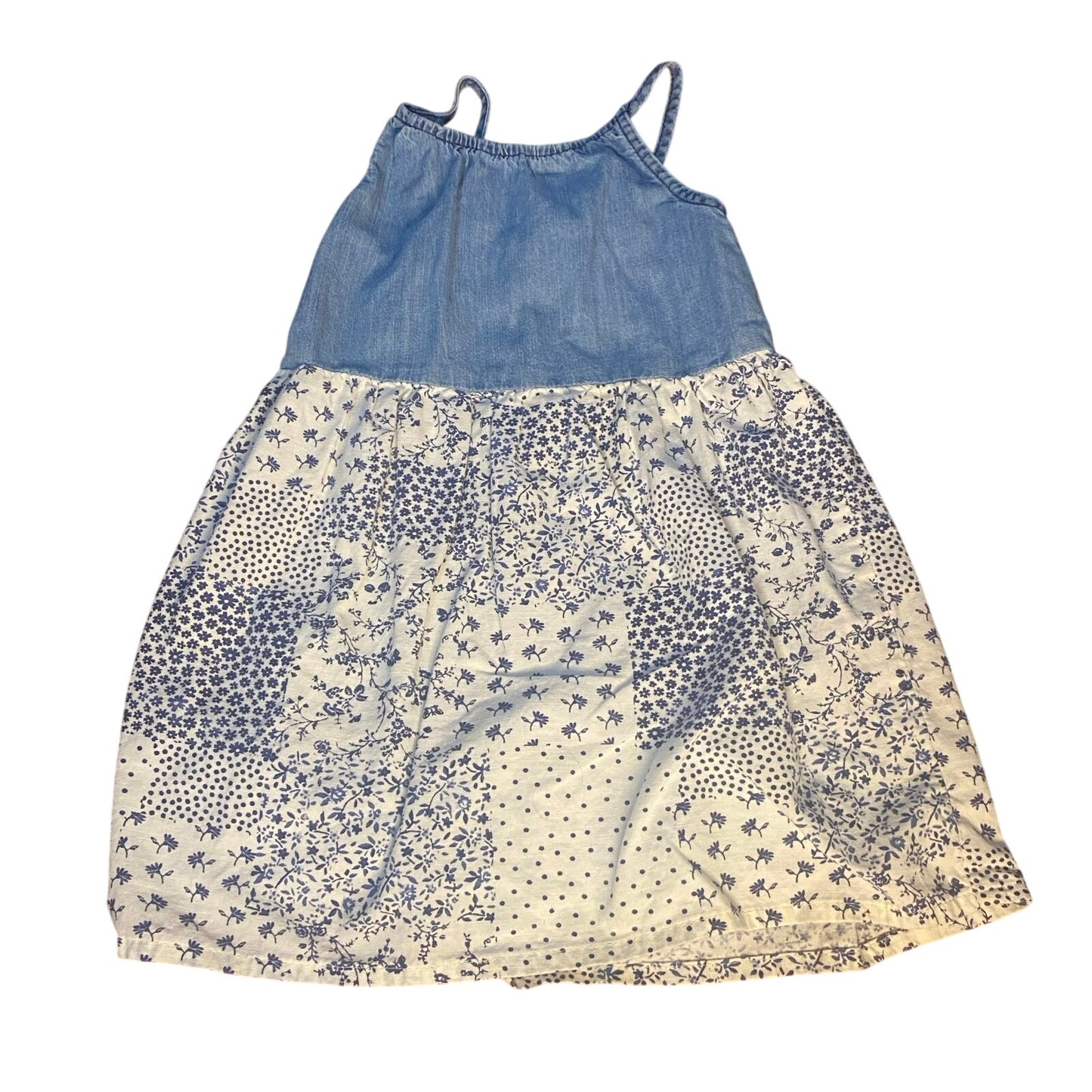 OshKosh B'gosh denim sleeveless floral bottom toddler dress SIZE 2T