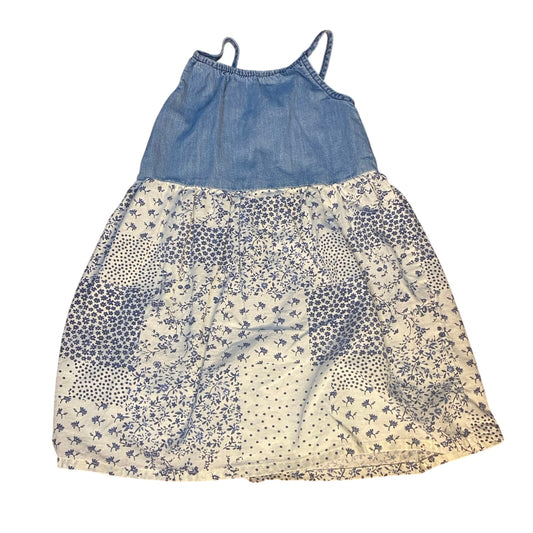 OshKosh B'gosh denim sleeveless floral bottom toddler dress SIZE 2T