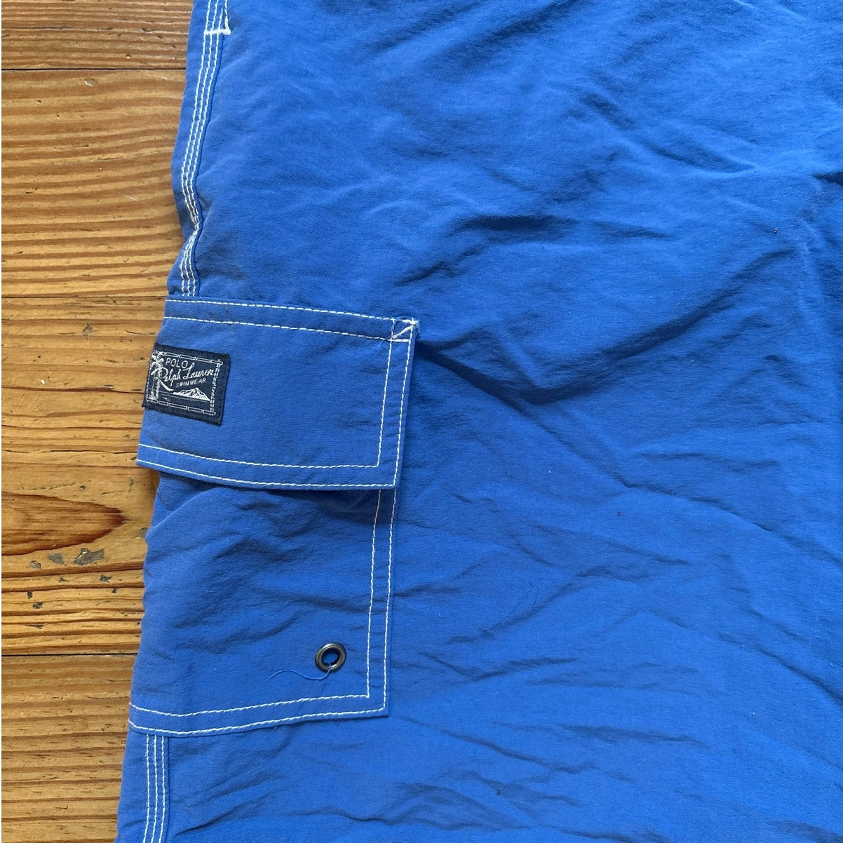 Polo Ralph Lauren royal blue elastic tie waist mens swim trunks SIZE XL