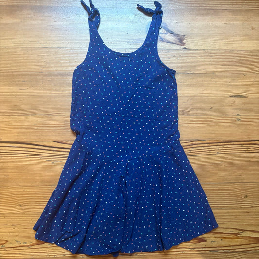 Tea blue colorful triangle geometric sleeveless girls dress SIZE 10