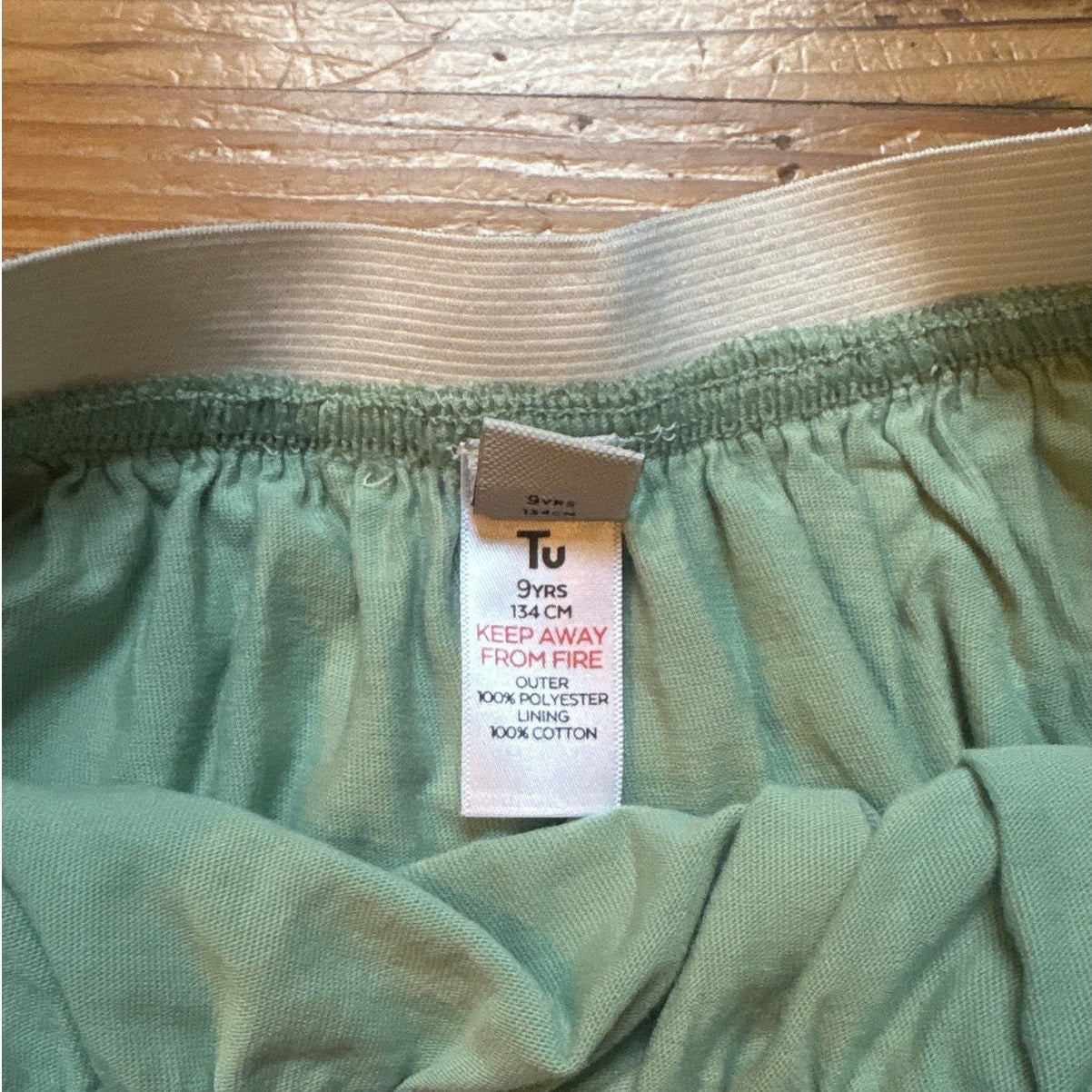 TU kids green floral embroidered tulle elastic waistband skirt SIZE 9