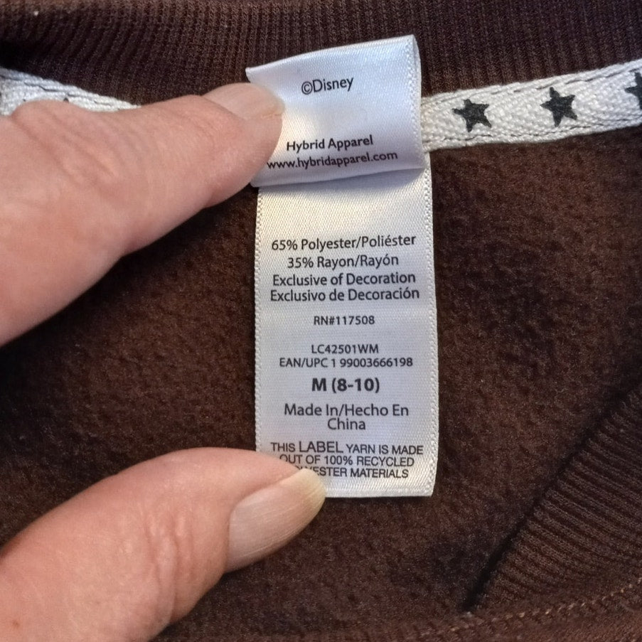 Disney Mickey Mouse cowboy pullover crew cropped sweatshirt SIZE M