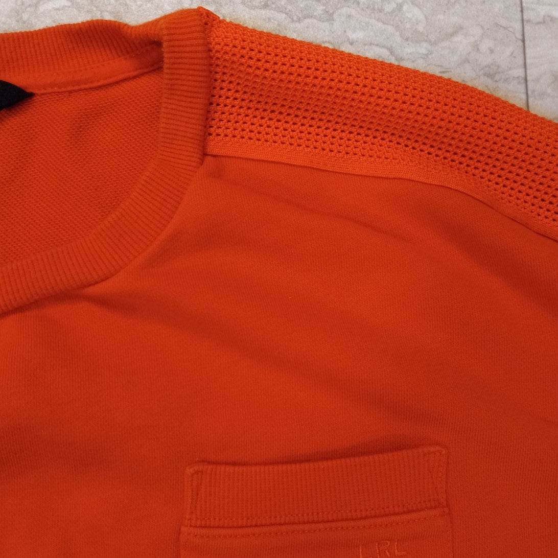 Ralph Lauren orange short sleeve perforated shoulder sport sweatshirt SIZE M
