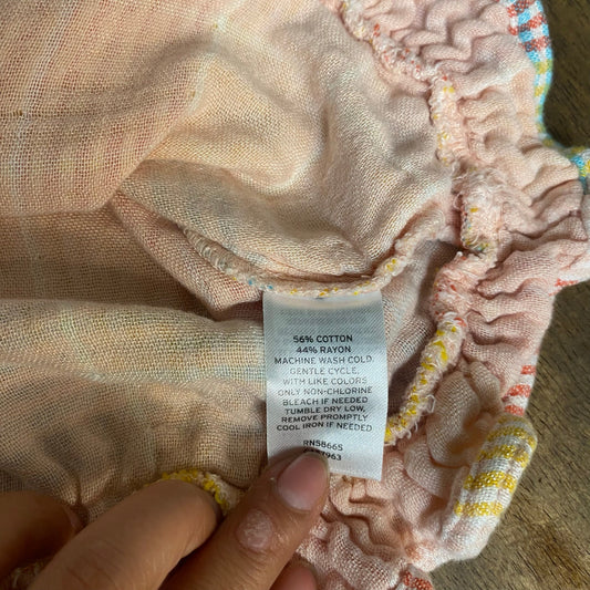 Tucker + Tate pastel checkered sleeveless ruffle hem girls tank SIZE 6