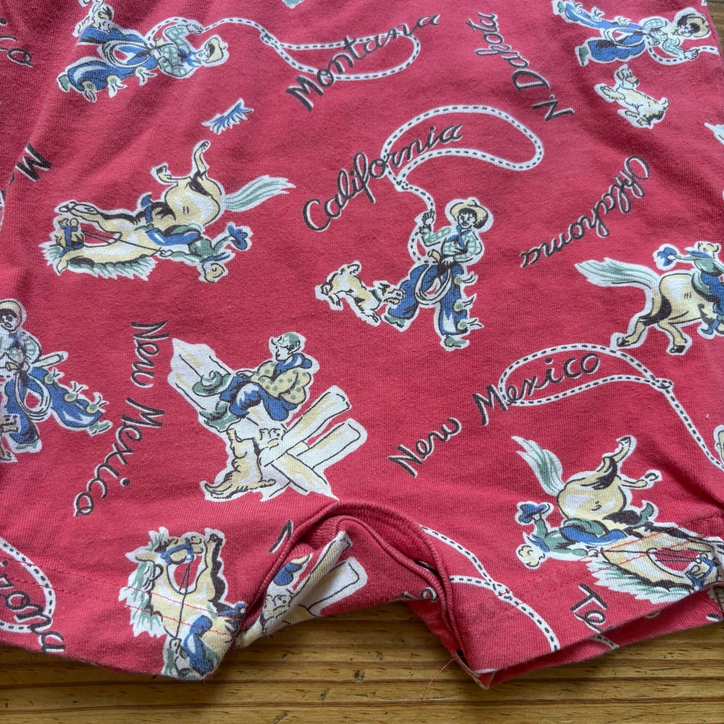 Gap vintage red western cowboy graphic matching hat one piece romper SIZE 3-6M