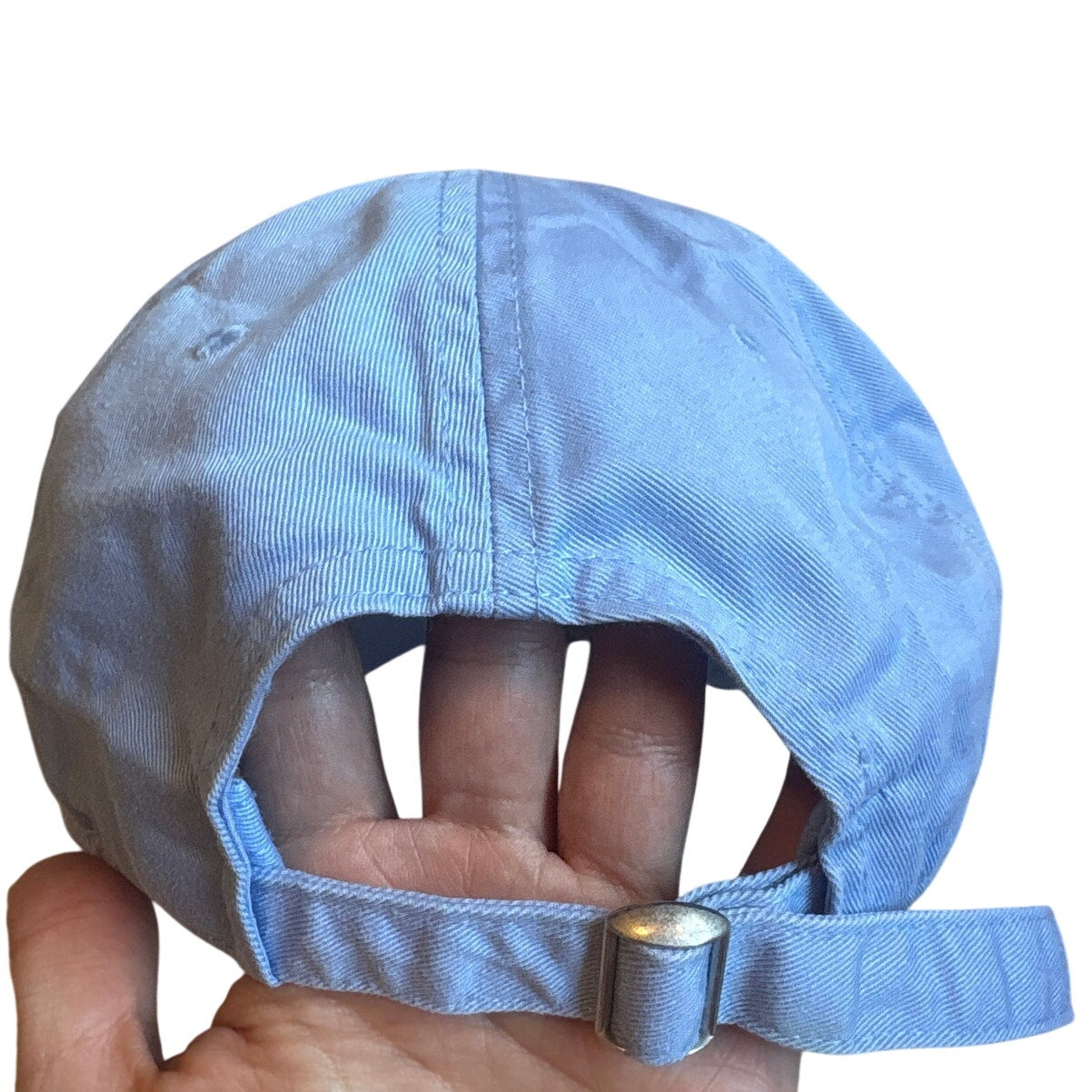 Light blue New England lobster needlepoint adjustable womens baseball cap