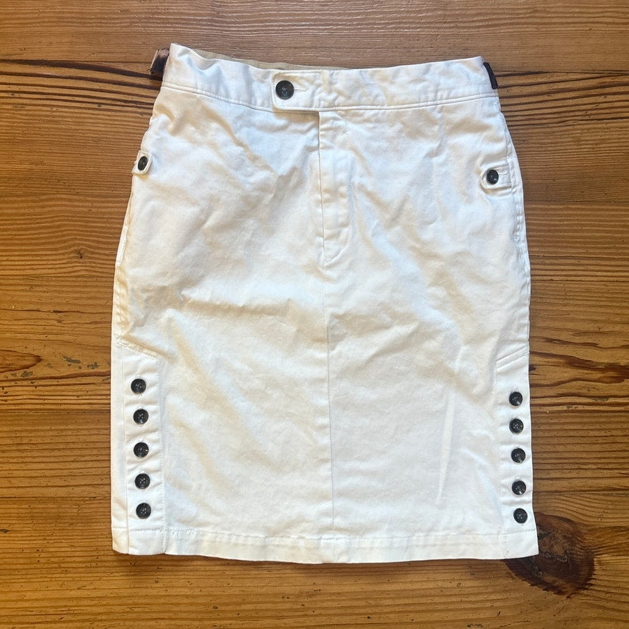 Rag & Bone ivory white button slits pencil skirt SIZE 2