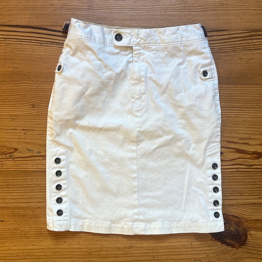 Rag & Bone ivory white button slits pencil skirt SIZE 2