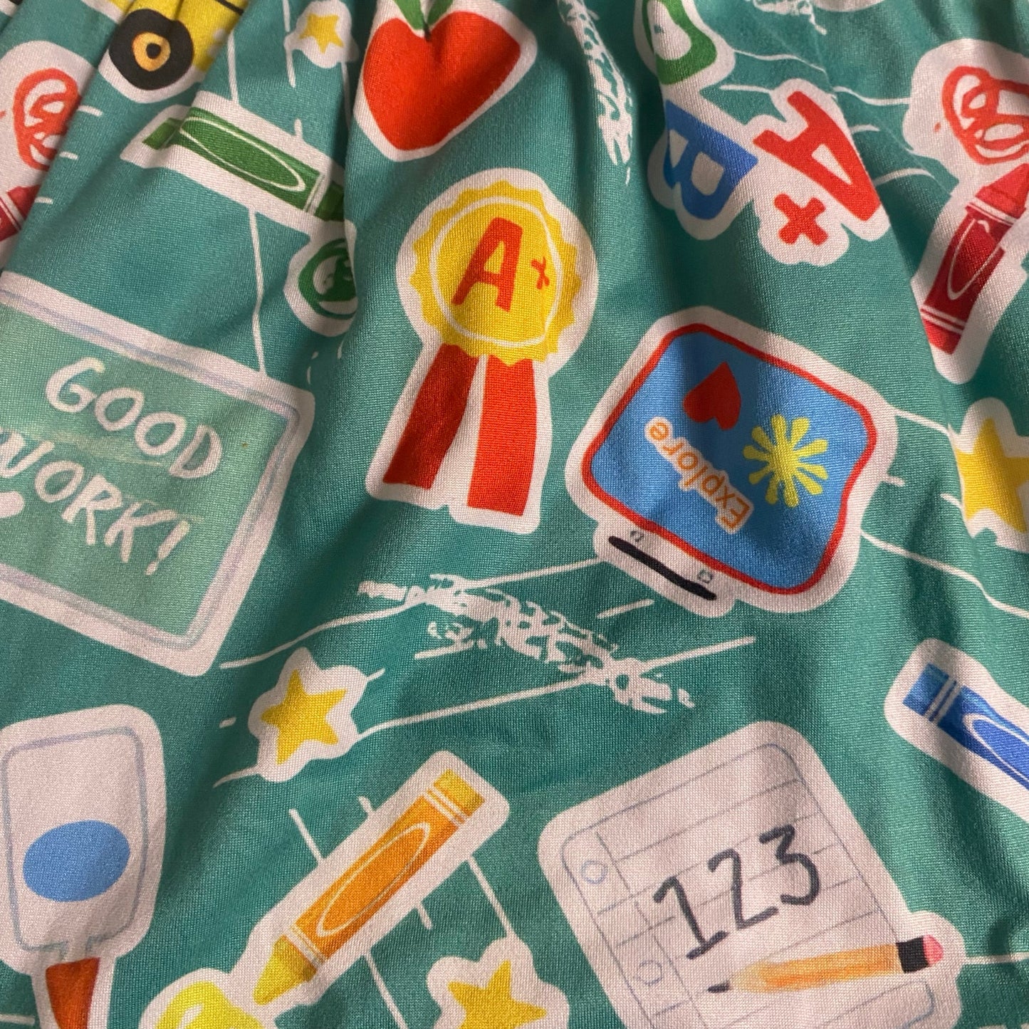 Boutique green back to school short sleeve fit flare dress SIZE 6