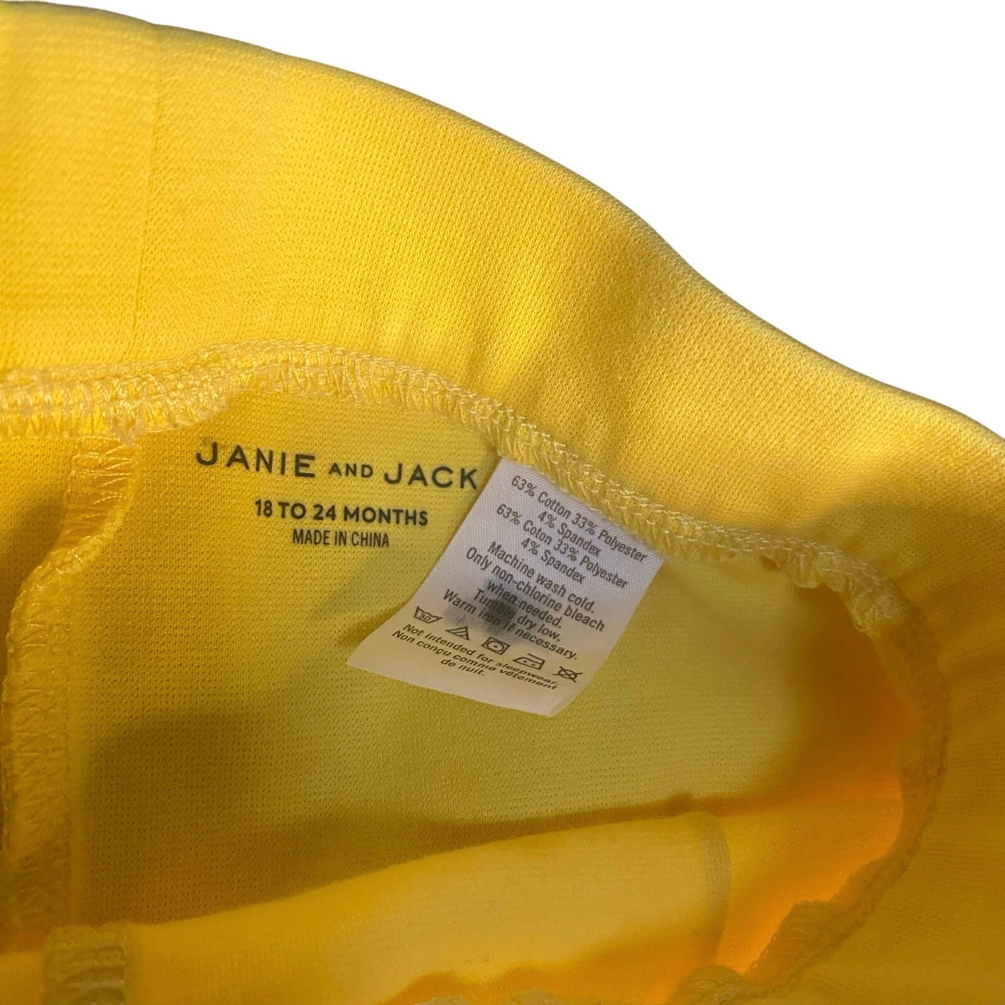 Janie and Jack yellow gold button bottom elastic waist stretch pants SIZE 18-24M