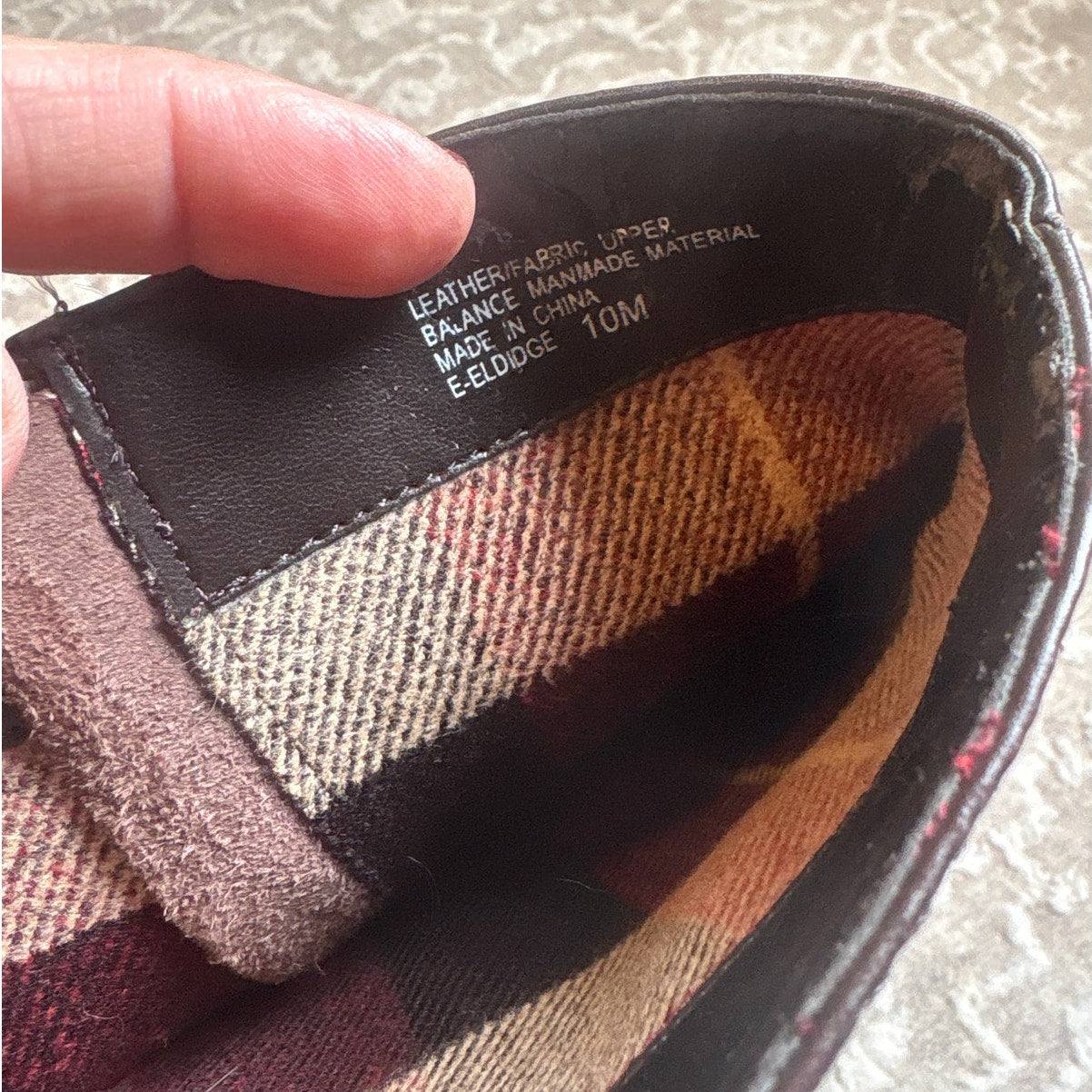 Etienne Aigner two toned leather heeled plaid lined riding boots SIZE 10M