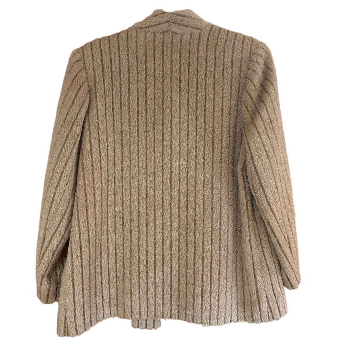 Alpaca fur wool blend beige womens open blazer SIZE M/L