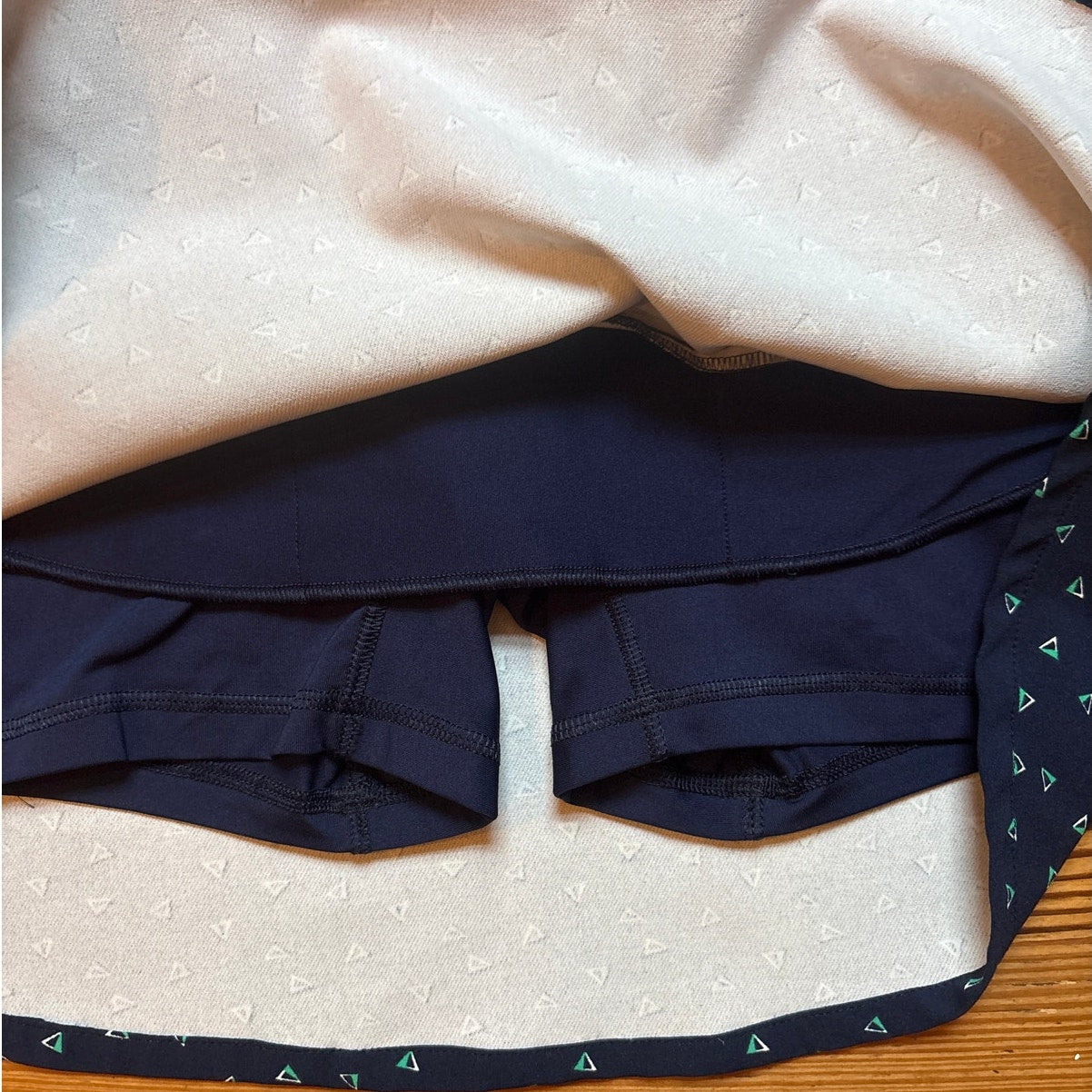 Polo Ralph Lauren navy blue geometric green triangle womens golf skirt SIZE XS