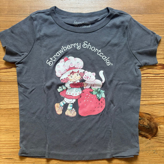 Strawberry Shortcake dark gray graphic short sleeve baby shirt SIZE S