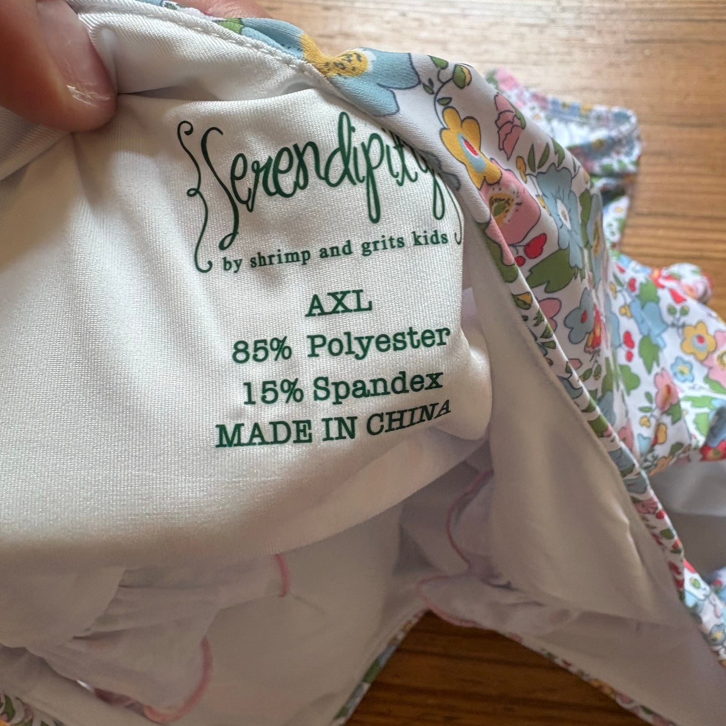 NWT Serendipity white floral ruffle cap sleeve cheeky one piece swimsuit SIZE XL
