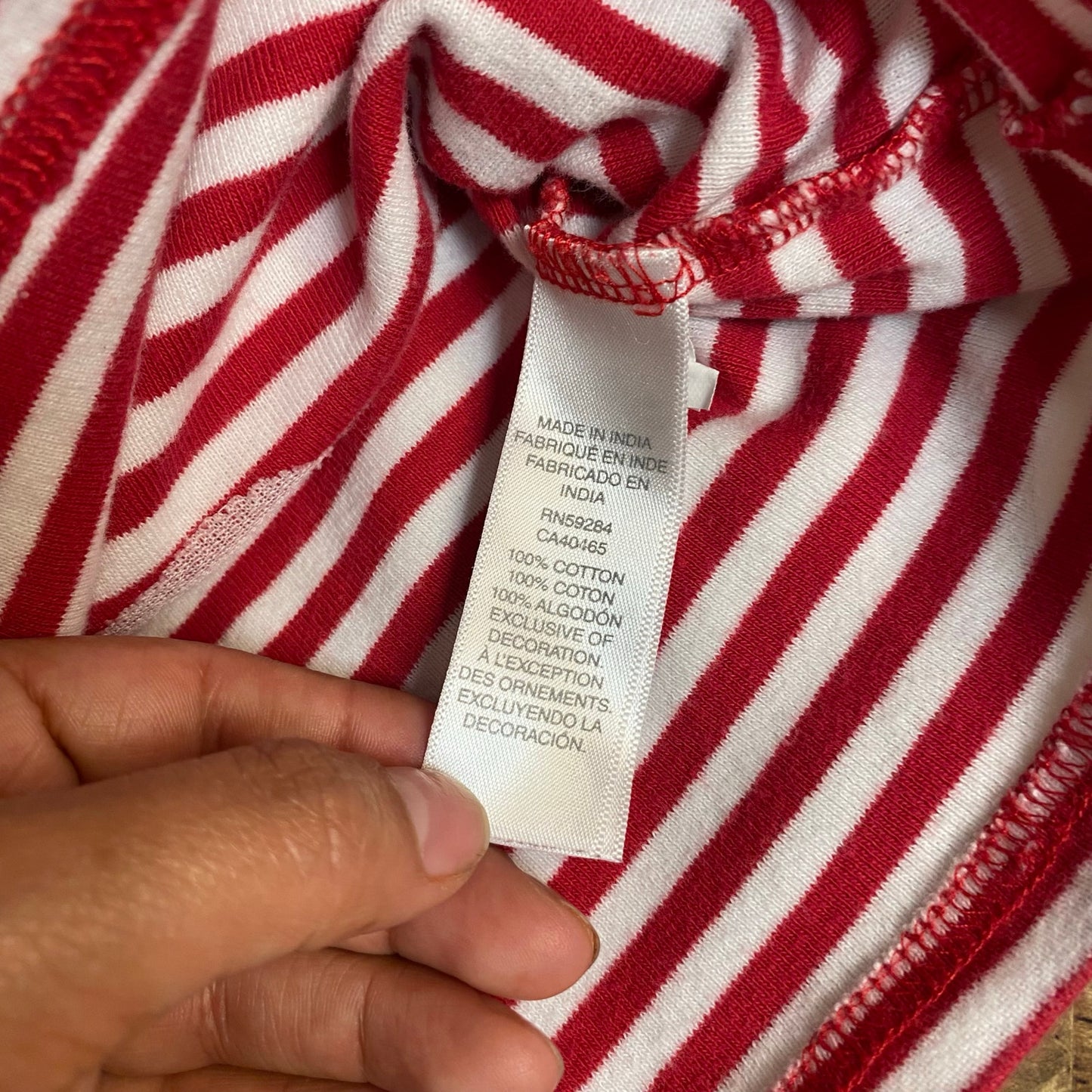 PJ Place red white striped Santa Christmas long sleeve pant pajama set SIZE 6