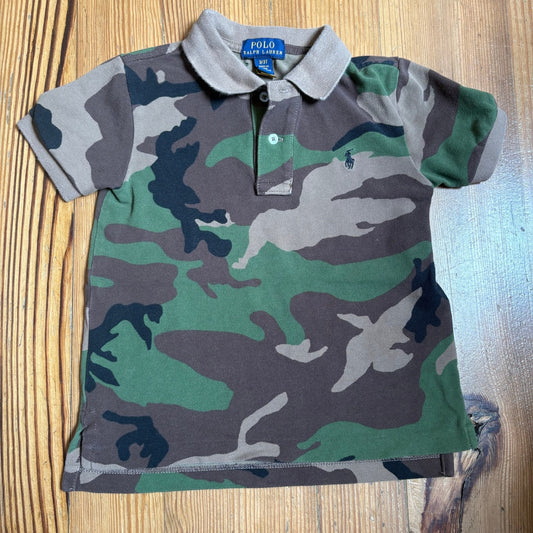 Polo Ralph Lauren green brown camo short sleeve polo shirt SIZE 3T