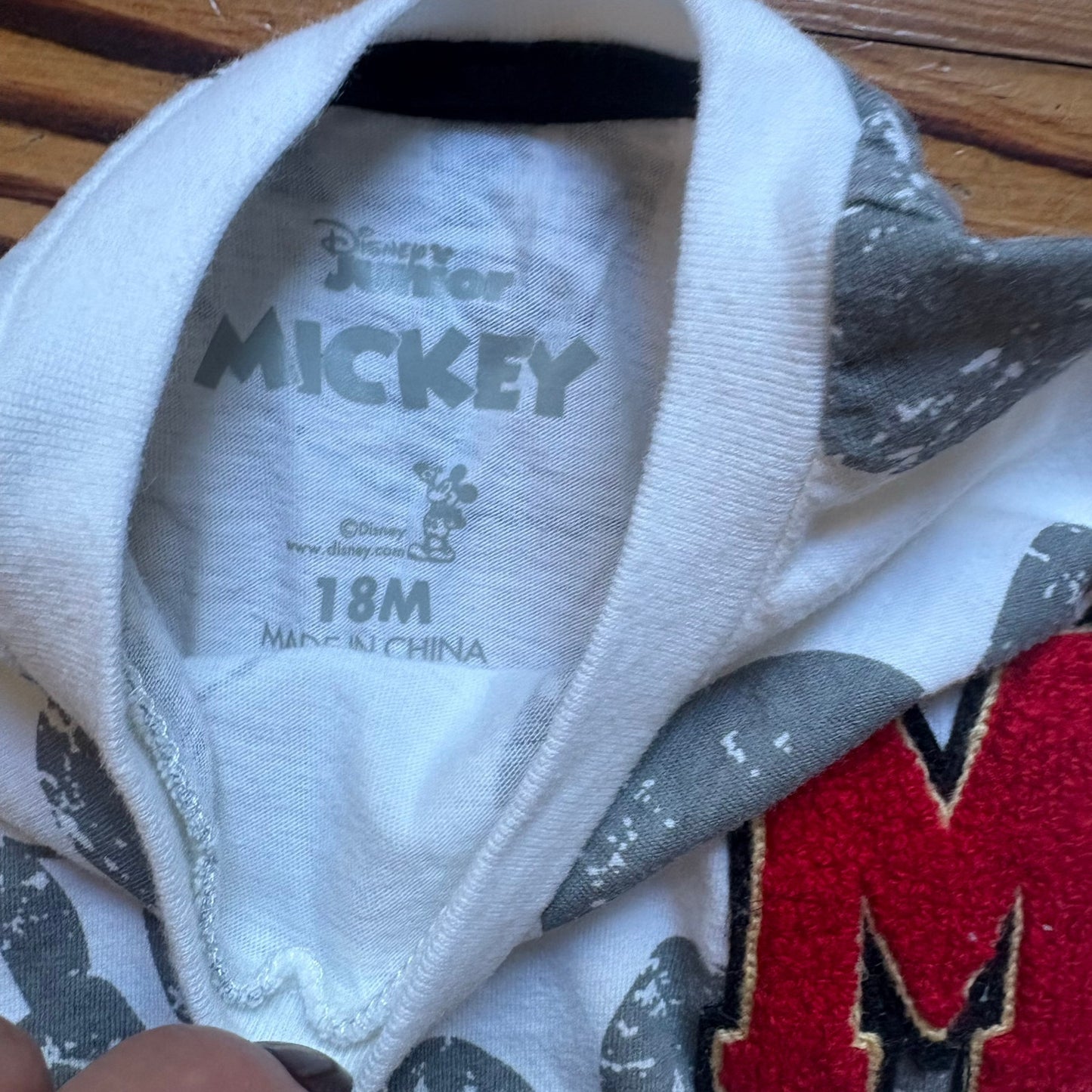 Disney Mickey Mouse white gray graphic short sleeve short baby set SIZE 18M