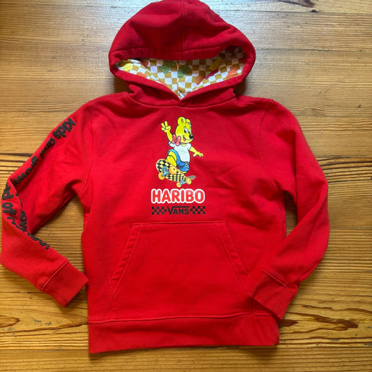 VANS red Haribo gummy bears graphic hooded boys sweatshirt SIZE 5