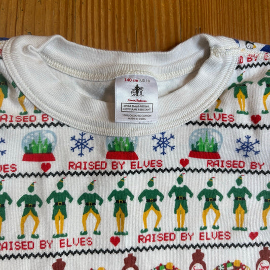 Hanna Andersson white Christmas Elf long sleeve pajama set SIZE 10