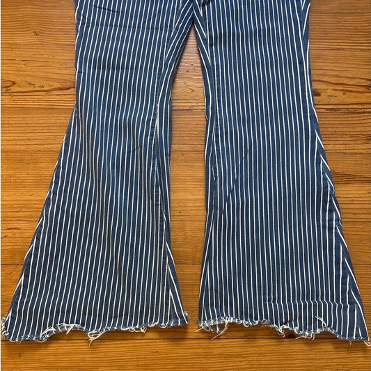 Judy Blue denim white striped super flare womens jeans SIZE 31