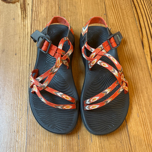 Chaco Z orange strappy adjustable women's sport sandals SIZE 9