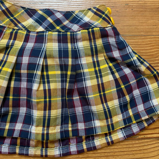 Garanimals yellow navy plaid school girl shorts lined toddler skirt SIZE 3T