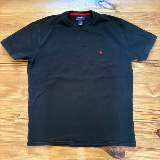 Polo Ralph Lauren black waffle knit short sleeve red pony shirt SIZE 2XL