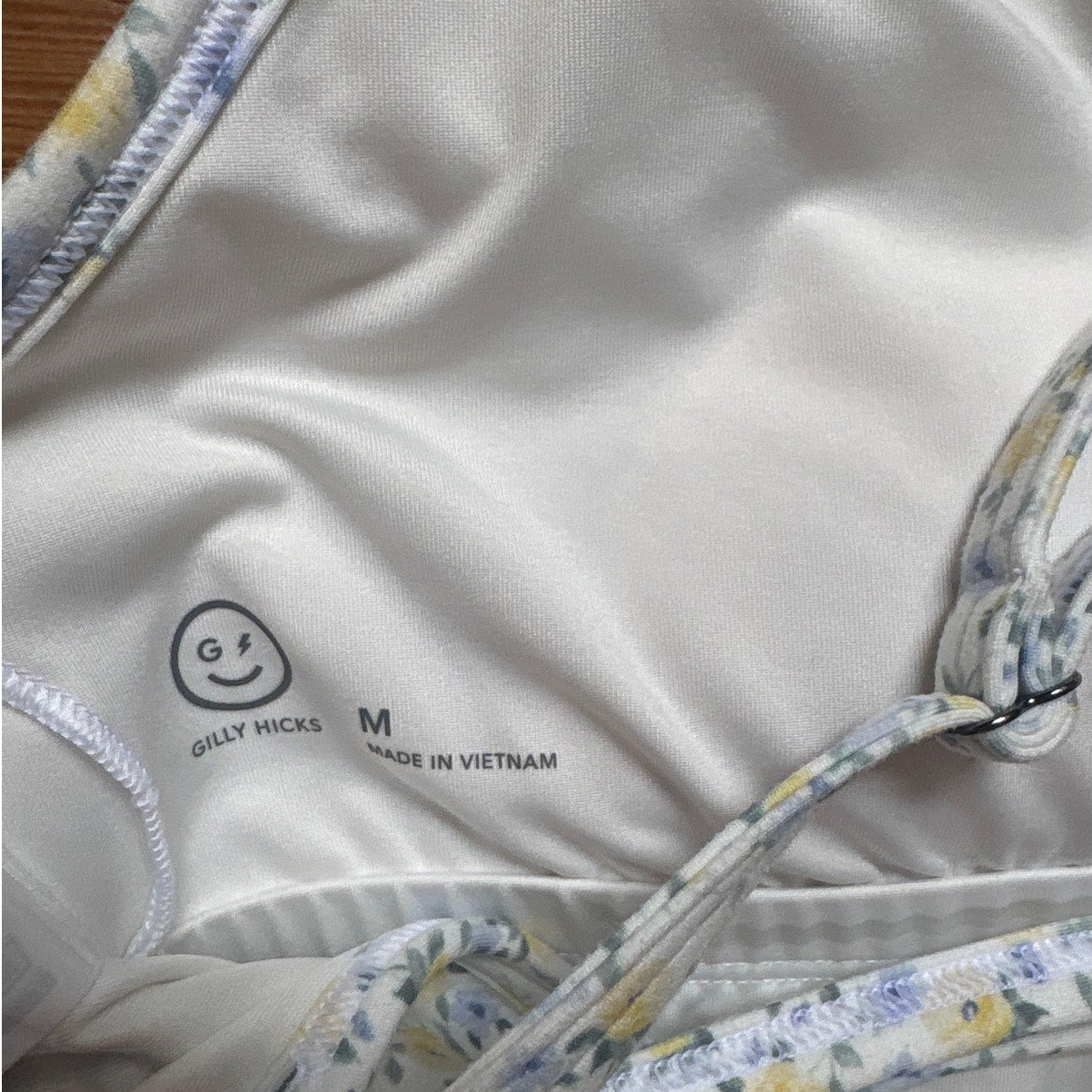 Gilly Hicks white blue yellow floral shorts lined tennis active dress SIZE M