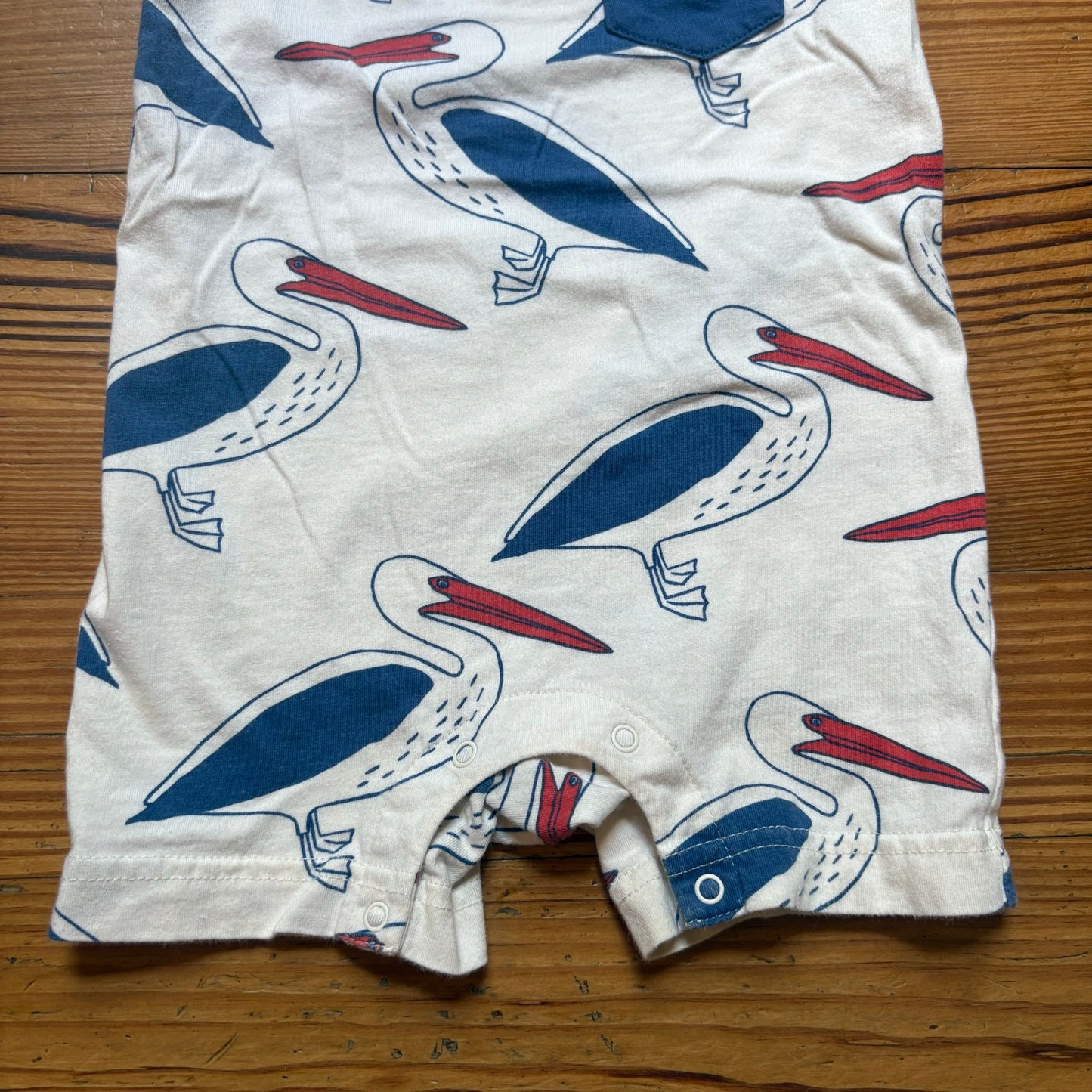 Tea white blue pelican coastal sleeveless shorts one piece SIZE 9-12M