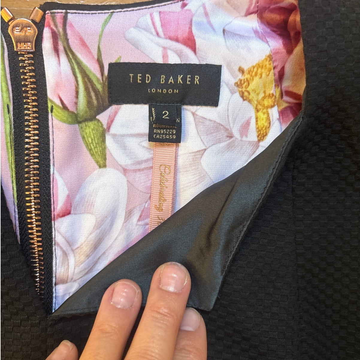 NWOT Ted Baker London black peplum sleeveless midi dress SIZE 2