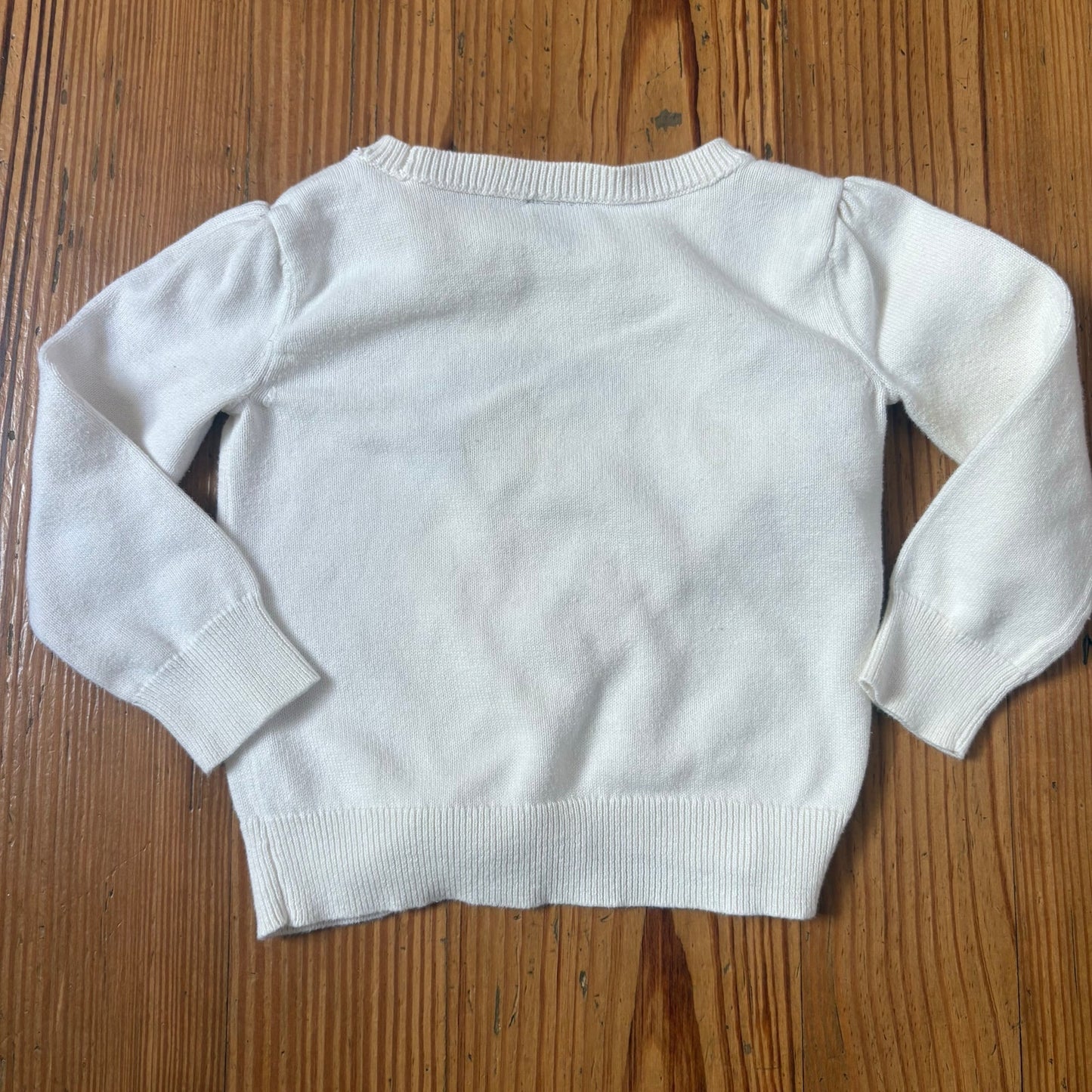 Gap white duck umbrella bow knit baby sweater SIZE 12-18M