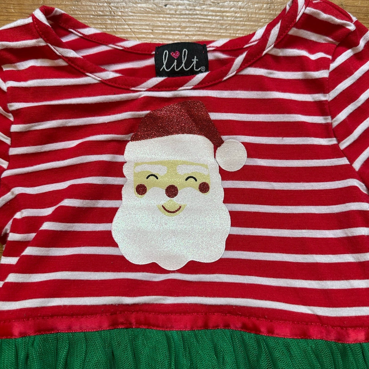 Lilt Christmas red white striped Santa green candy cane tutu dress SIZE 4