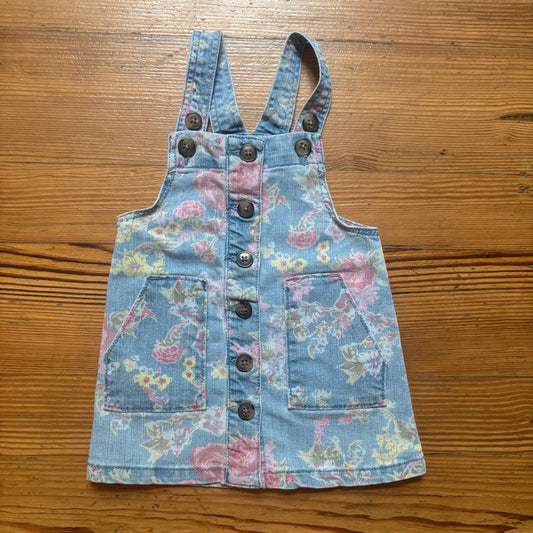 Wonder Nation denim floral overall skirt SIZE 18M