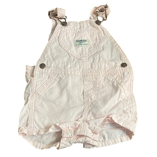 OshKosh B'gosh light pink heart baby overall shorts SIZE 12M