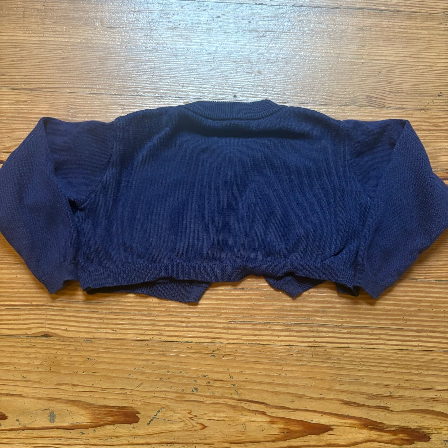 The Beaufort Bonnet Company dark navy blue cropped cape pima sweater SIZE 4T