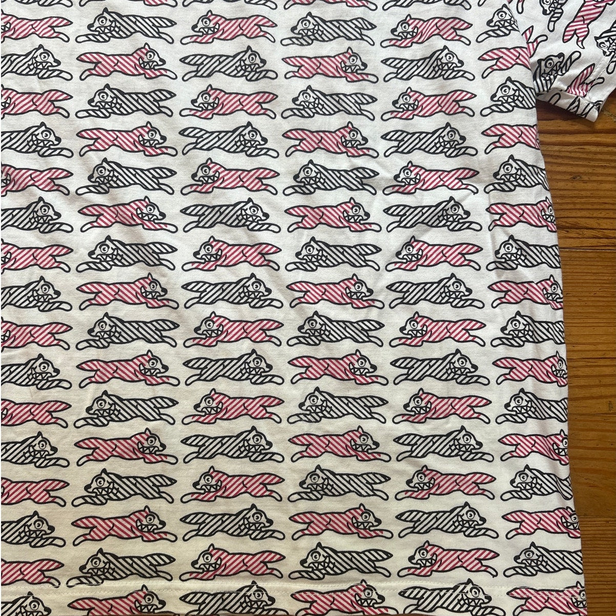 Billionaire Boys Club Ice-Cream white running dog short sleeve shirt SIZE XL