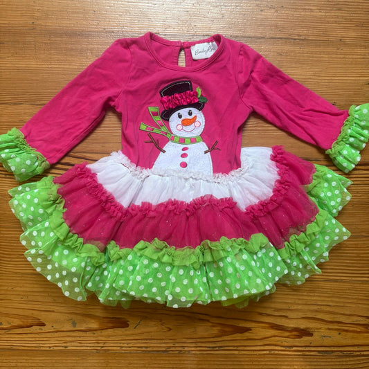 Emily Rose pink snowman winter long sleeve tutu dress SIZE 2T