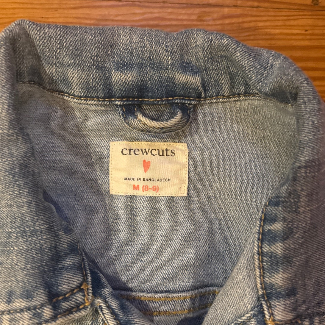 Crewcuts medium wash denim button girls jacket SIZE M