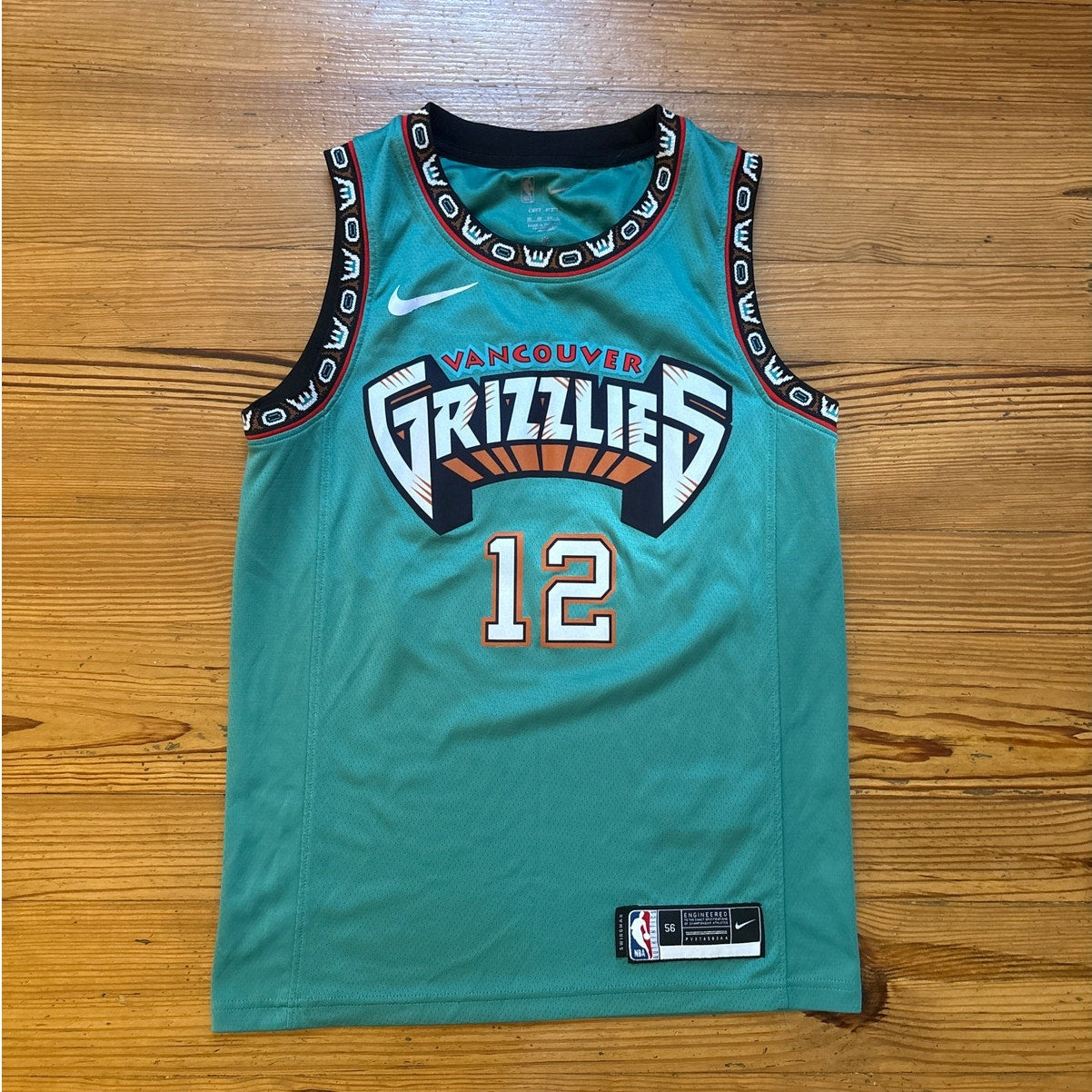 Nike NBA Vancouver Grizzlies Ja Morant 12 teal sleeveless jersey SIZE XS