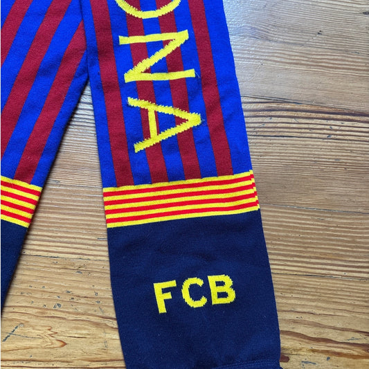 FCB Barcelona football soccer reversible knit scarf